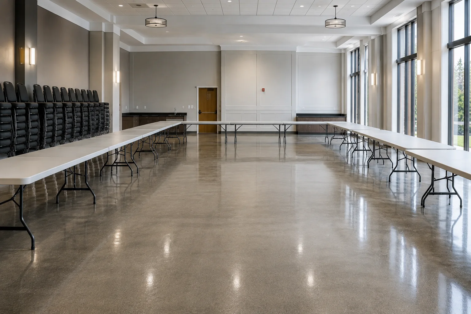 Banquet hall cleaned between events